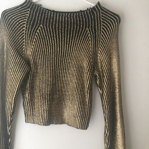 Windsor Gold Sequin Long Sleeve Shirt